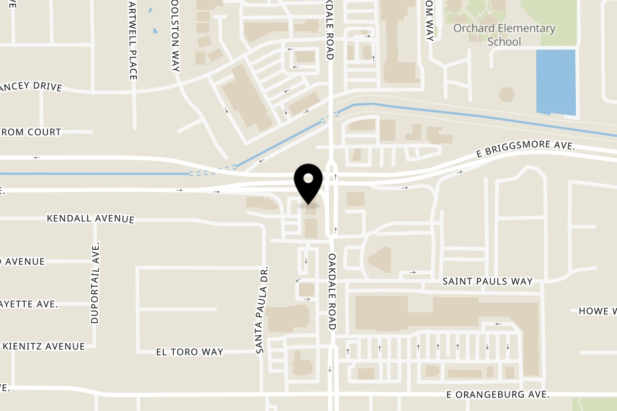 Map showing the location of Wildfire Public House on 1533 Oakdale Rd # A in Modesto